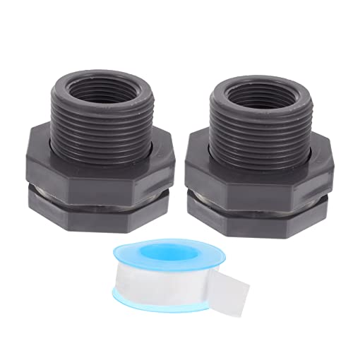 Milisten 2 Piezas Conector Pasamuros PVC Resistente Anticorrosión para Depósitos y de Agua Cinta Selladora Industrial y Comercial