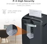 Bonsaii 18-Sheet Lourds EverShred C149-C Déchiqueteuse de cartes de crédit et de papier croisé 60 Minutes Durée 6 Panier de tirage Gallon et 4 Roulettes noires