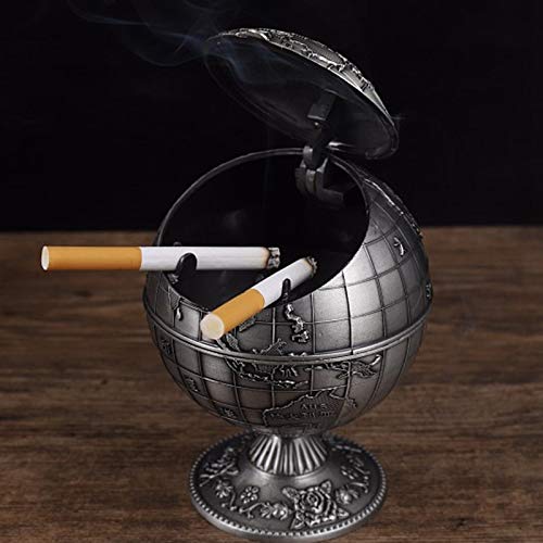 Fayme Vintage metaal met deksel Globe asbak Europees retro huis kantoor hotel asbak decor rook accessoires, doos - Image 8