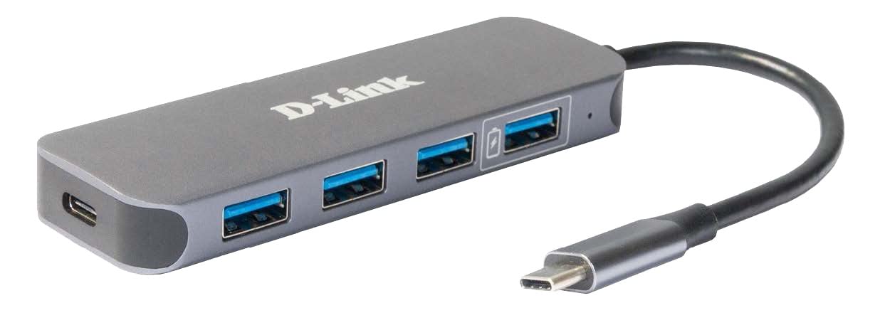 D-Link DUB-2340, Hub USB-C 4 en 1, 4 Puertos USB 3.0, 1 Puerto USB-C Hembra con Carga, Compatible PC, MacBook Pro, MacBook Air, iPad Pro, Chromebook, Surface Pro