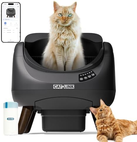 CATLINK Self-Cleaning Cat Litter, Automatic Litter Box with Top E...