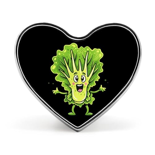 Broche con forma de corazón, divertido juego de palabras sobre jardinería, regalo de lechuga romana, bonito alfiler de solapa, corbata, insignia para hombres, mujeres, sombreros, accesorios de ropa