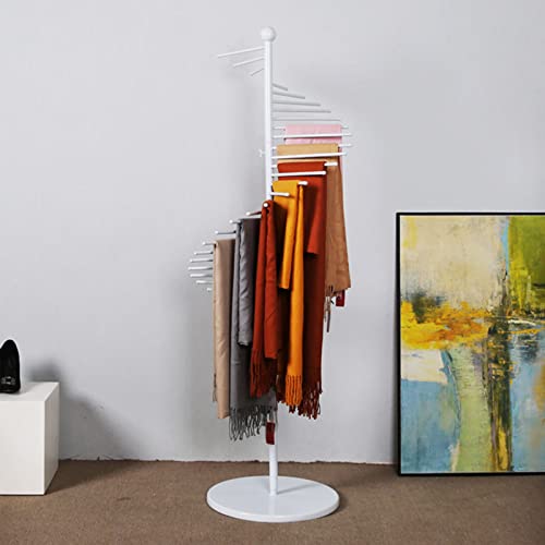 DUANHOZ Expositor Industrial para hiyab, Perchero de Suelo para Cinturones de Taekwondo y Plancha Espiral para Colgar Ropa y Accesorios.