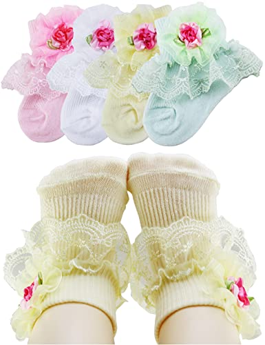 Image of PrinceSasa Little Baby Girl Princess Lace Ruffles Socks Set