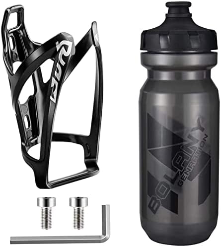 OSIGEI Bike Bottle Holder Set Bike Bike Water Bottle Cage with 21oz/600ML Bottle Bicycle Water Bottle Cage Holders with Screws Premium BPA Free Leakproof Sports Bottle for Road Bike and Mountain Bike