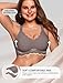 OEAK Women Jelly Bras No Underwire Scalloped Push Up Buttery Soft Tshirt Bra Seamless Full Coverage Convertible Everyday Bra Grey,2XL