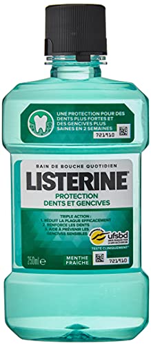 Listerine Enjuague bucal para protección de dientes y encías, menta fresca, 250 ml