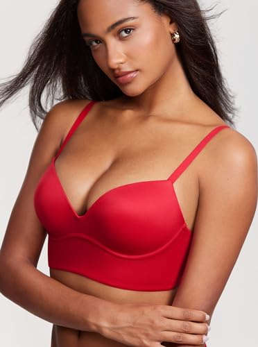 Image of DOBREVA Women's Push Up Wireless Bra Padded T Shirt Bras No Underwire Plunge Bralette