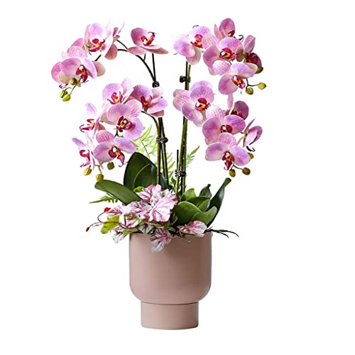 Fleurs artificielles réel tactile en soie violette pour décoration extérieure