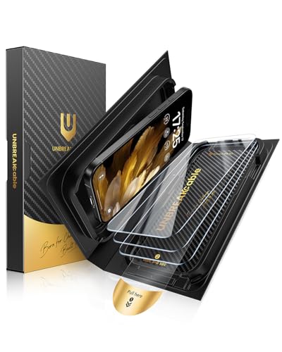 Image of UNBREAKcable for iPhone 16 Pro Max Screen Protector [Quick-Installation Box] 3-Pack 9H+ Hardness Shatterproof Tempered Glass [99.99% HD Clear] [Case Friendly] [Bubble Free] for iPhone 16 Pro Max 6.9 inch