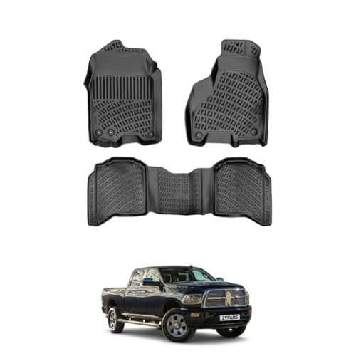 Floor Mats for Dodge Ram 2500-3500 Crew Cab 2010-2018 Full Set, Black