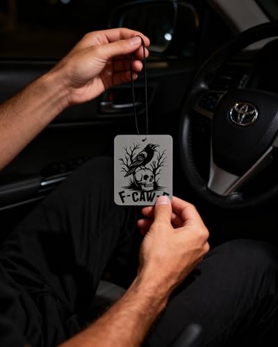 Image of Funny Gothic Car Air Freshener 3Pcs F-CAW-F Black Caw Car Accessories Interior Hanging Scents Automotive Mirror Decor for Men Women