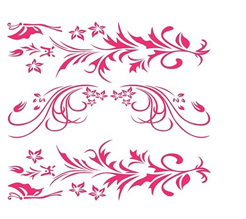 Image of Car Body Decals Carved Hollow Flower Butterfly Decorative Stickers Anti-Scratch for Cars, Vans, SUVs, Trucks,Set of 3 pcs (Rose Color)