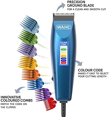 Wahl Colour Pro Corded Clipper, Head Shaver, Men's Hair Clippers, Colour Coded Guides, Family at Home Haircutting