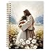 Qabliqo Jesus Christian Spiral Notebooks, Christian Gift Journal for Women, Daisy Flower Field Jesus Hugging Journals for Woman, Religious Notebook for Note Taking, 5.5x8.3 Inch