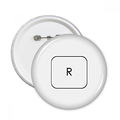 Badge Pins rond Clavier Symbole R Idée Cadeau Originale Décoration Vêtements Multicolore 5pcs L