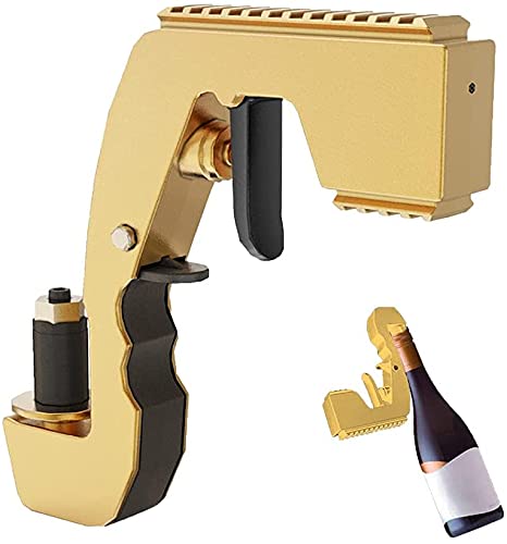 Champagne Spray,Gun Weinspender Brunnen, Champagner Pistolen,Champagne Spray Gun,Weinspender Brunnen,Bierspender Flaschen Bier Ejektor Shooting Pourer Bierspender FüR Flaschen Weinspender (Gold) Cover