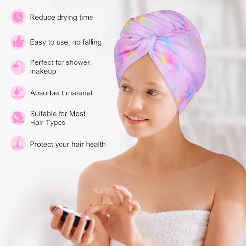 Basumee 2 Stück Mikrofaser Haarturban Haartrockentuch Haartrocknungs-Handtuch mit Knöpfen,Turban Handtuch für die Haare Schnelltrocknend