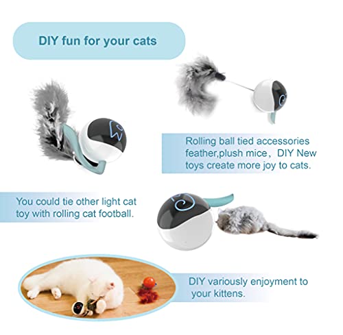 Migipaws Cat Toys, Automatic Moving Ball Bundle Classic Mice + Feather Kitten Toys in Pack. DIY N in 1 Pets Smart… - Image 5