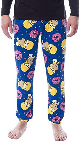 The Simpsons Mens' Homer Sprinkles Donuts Sleep Pajama Jogger Pants (M) Blue
