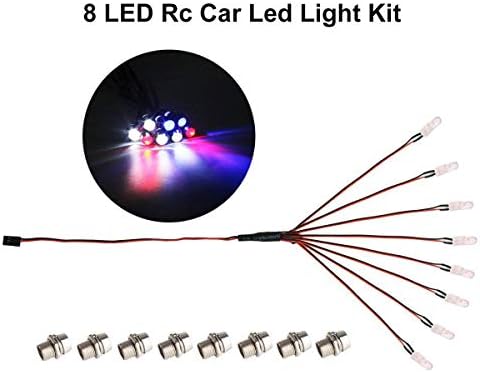 Innovateking 8 LED RC Car Led Light Kit RC Car Headlights Taillight Kit for Rc Car Tank Truck Accessories