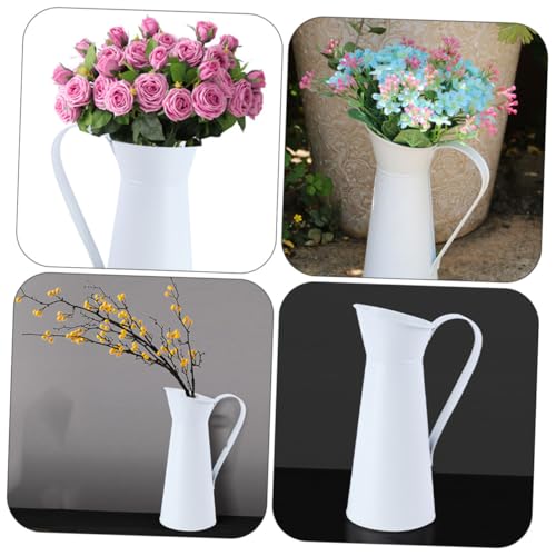 Vase blanc en fer de qualité supérieure design rétro salon - 8