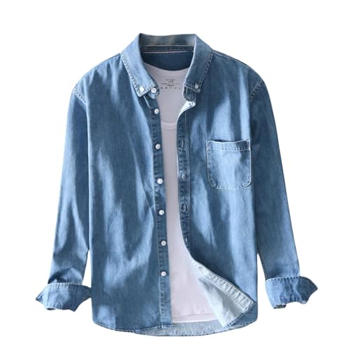 Chemise en jean en coton homme USTZFTBCL mode masculine manches longues