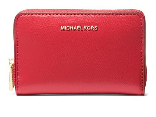 Image of Michael Kors Women's Jet Set Small Zip Around Card Case, Crimson, Small