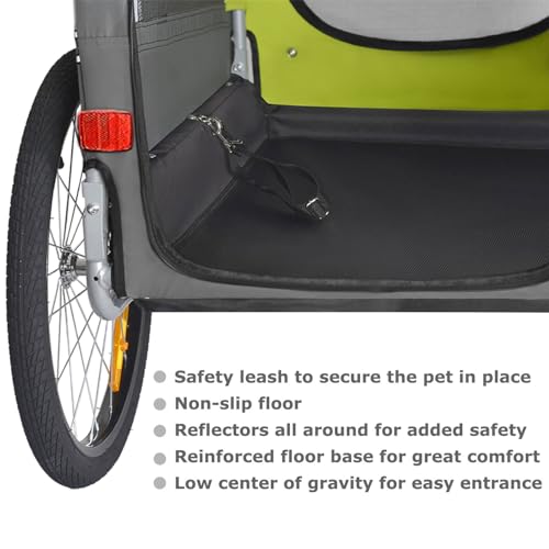 Tiggo VS Pets Medium Hundeanhänger & Buggy 2in1 Fahrradanhänger Hundebuggy Jogger 80204 (GRÜN)