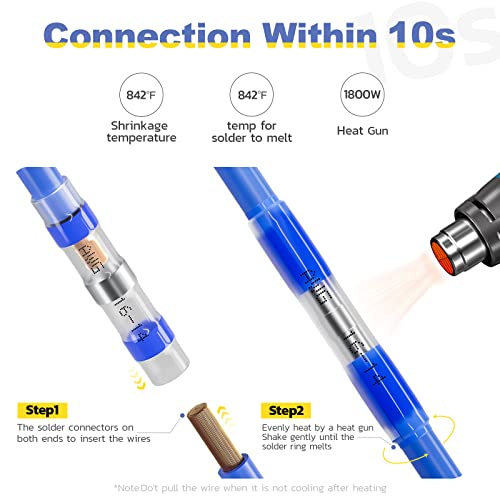 Haisstronica HX-00863 200Pcs Solder Seal Wire Connectors,Waterproof Heat Shrink Butt Connectors thumb #1