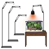 MatodiSan Reptile Lamp Stand, Heat Lamp Stand Light Fixture with 360° Adjustable Swing Arm for Bearded Dragon Accessories