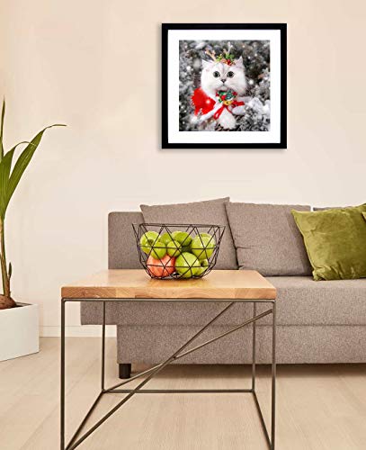 Ioostar 12X12 Diamond Painting Picture Frame Display Pictures 10 X 10 Inch/25X25 Cm With Mat Or 12 X 12 Inch/30X30 Cm Without Mat Photo Frames Diamond Art Frame Natural Solid Wood Black (Ynck001) #TOP6