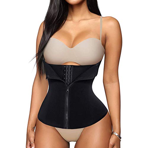 Gotoly Waist Trainer for Women Corset Tummy Control Cincher Shapewear Workout Trimmer Slimming Girdle Body Shaper (Black, Medium)