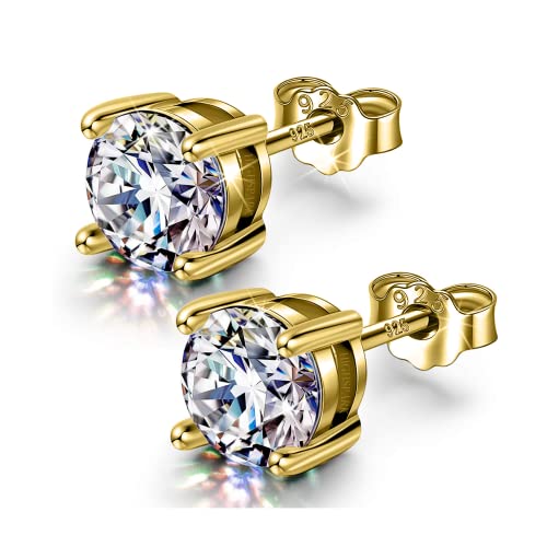 Image of HIGHSPARK 925 Silver Solitaire Earrings for Women | 92.5 Sterling Silver and Diamond like Brilliance Sparkling Zirconia for that Stunning Shine | Lovely Gift