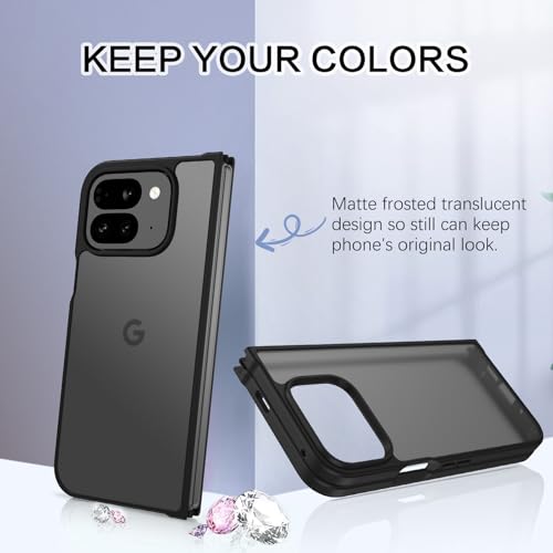 Coque Pixel 9 Pro translucide noire protection pliable mat - 2