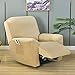 Pokrowiec na krzesło rozkładane Rozciągać Sofę Pokrowiec na Fotel Rozkładany Pojedyncze miejsce Pokrowiec na Kanapę 4-częściowy aksamit möbelskydd do fotela -Kremowy kolor-