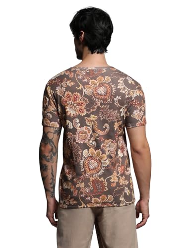 Image of Jack & Jones Men's Printed Round Neck Cotton Slim Fit Tshirt