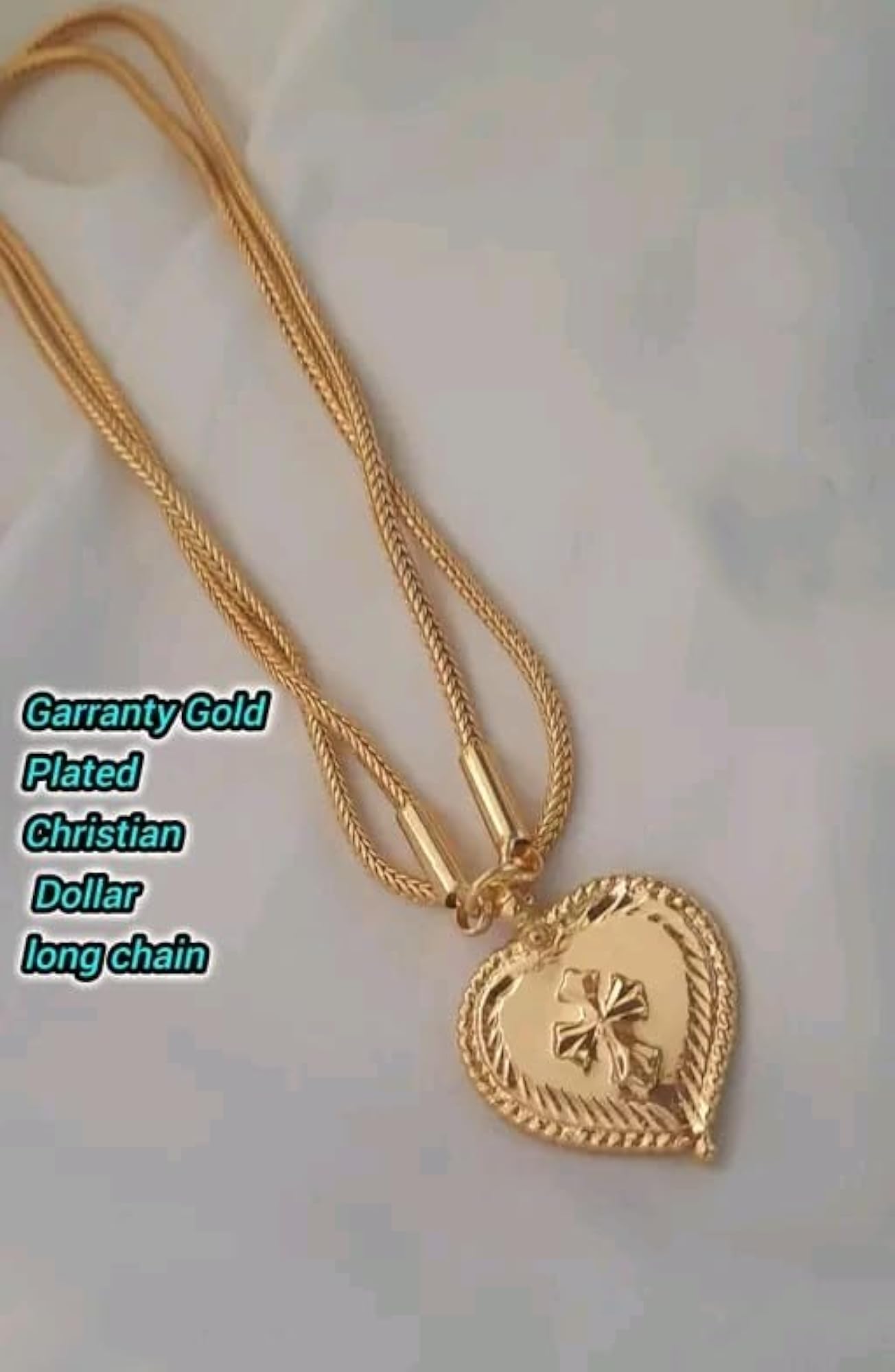 Traditional 24 Inch Long Christian Cross Pendant Necklace