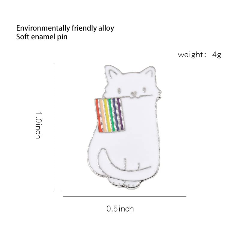 LGBT Rainbow Flag Goose Enamel Pin Badge Cute Animals Frog Cat with Rainbow Flag Gay Pride Brooches Pin Jewelry for Clothing Backpack Hat Decoration4