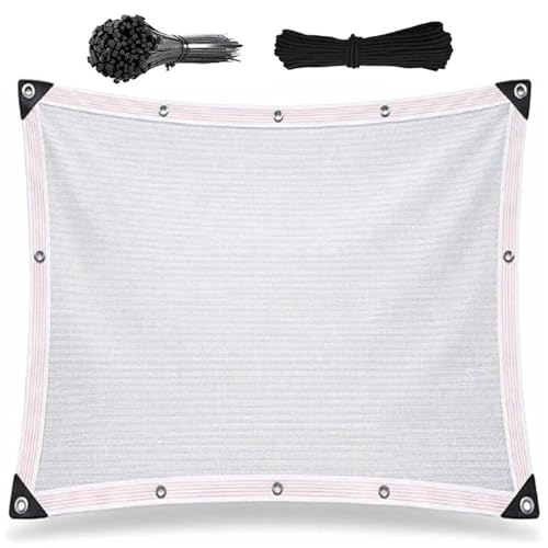 Toile ombrage clôture blanche filet jardin œillets extérieur
