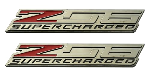 Image of 2Pcs New Z06 Blown Supercharged Engine Emblems 3D Badges Nameplate Compatible with Chevy Corvette (Coppery)