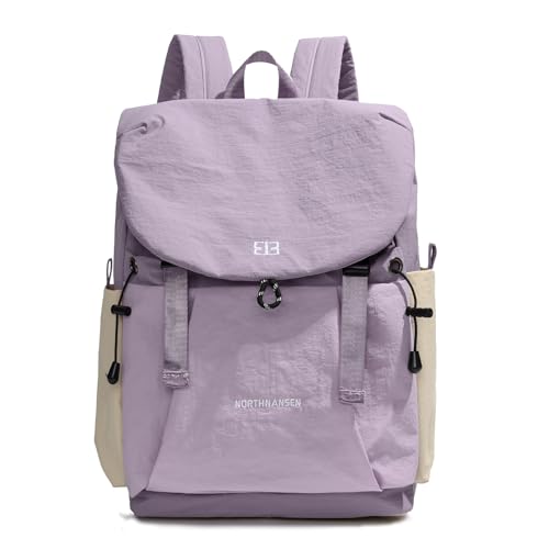 Evergoo Mochila de viagem impermeável para mulheres e homens, linda bolsa para trabalho ao ar livre e caminhadas, mochila moderna de nylon, Roxo claro, Small
