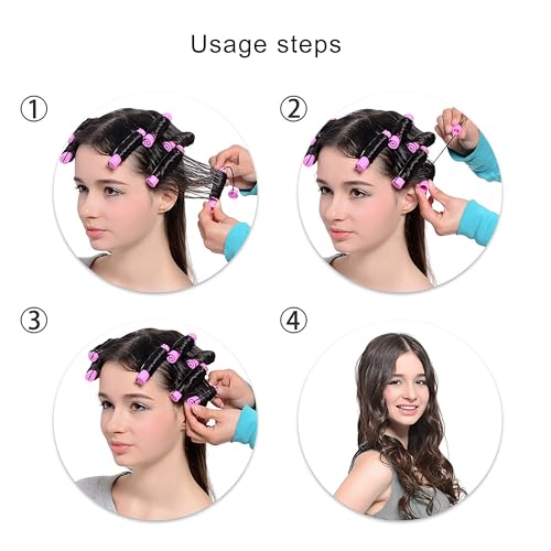 XSQD 85pcs Cold Perm Curler, Steel Needle Comb Fluffy Naturally Curly Hairstyle,No Harm Hair, No Heat Bangs Curly Hair Bars - Image 3