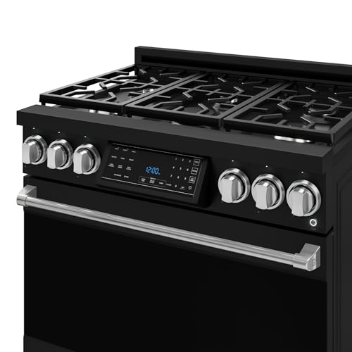 Image of Gordon Ramsay by THOR Kitchen 36 Inch Professional Liquid Propane Range with Tilt Panel Touch Control in Black /Stainless Steel