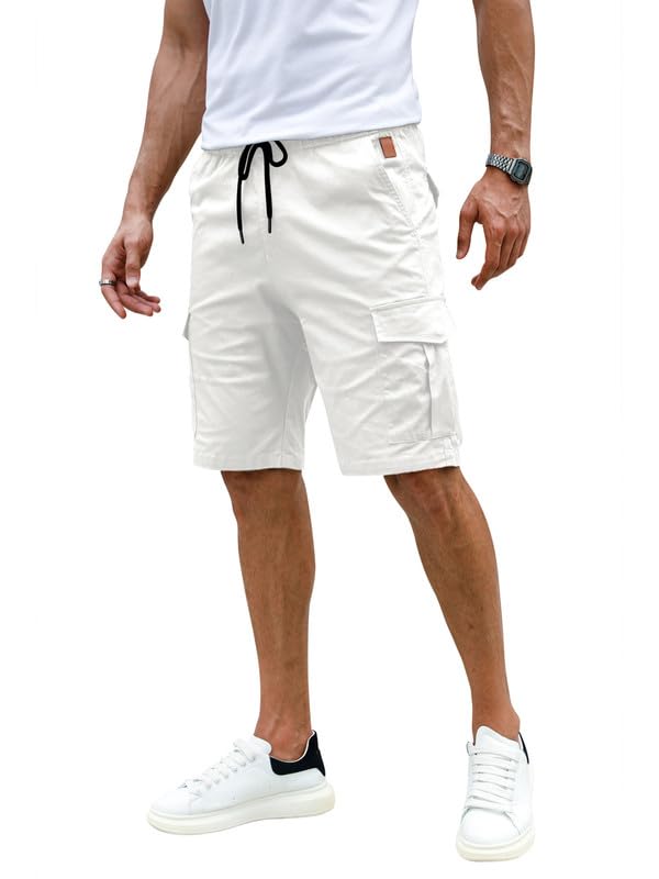 Elegancity Kurze Hosen Herren Cargo Shorts Sommer Freizeithose Kurze Elastische Taille Chino Shorts Mit 6 Taschen S-3XL