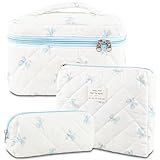 Grande capacità: i nostri set di trousse per il trucco sono disponibili in tre diverse dimensioni, L: 24,9 x 16 x 16 cm, M: 25,9 x 18 x 7,6 cm, S: 18,3 x 5,1 x 7,6 cm, porta i tuoi cosmetici o oggetti essenziali da viaggio con facilità ovunque tu vada.