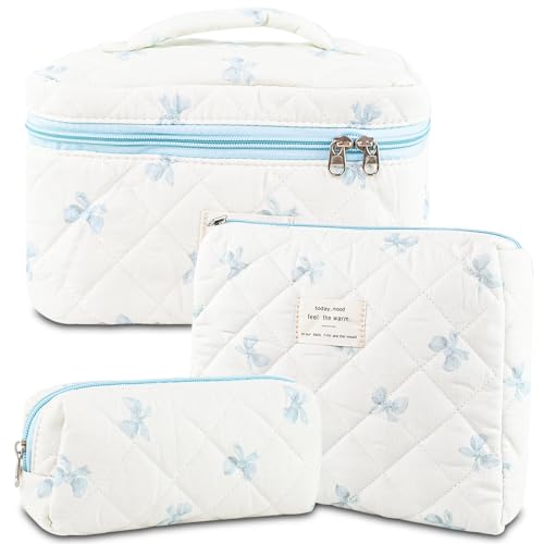 Grande capacità: i nostri set di trousse per il trucco sono disponibili in tre diverse dimensioni, L: 24,9 x 16 x 16 cm, M: 25,9 x 18 x 7,6 cm, S: 18,3 x 5,1 x 7,6 cm, porta i tuoi cosmetici o oggetti essenziali da viaggio con facilità ovunque tu vada.