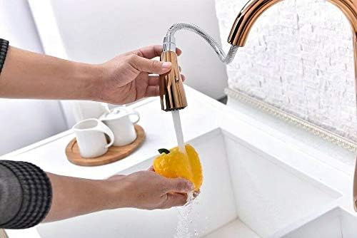 Rose Gold Pvd Color Kitchen Faucet Mixer Tap Single Hole Deck Mounted for Bar Area