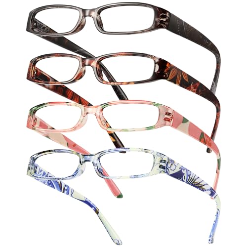 Image of Gaoye 4-Pack Blue Light Blocking Reading Glasses - Non-Prescription Readers for Women, Stylish Lightweight Frames in 4 Patterns