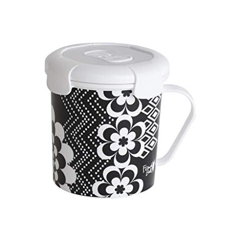 French Bull 23 oz Soup Mug With Handle and Vented Lid Food Storage-Cool Grip Leak Proof Dishwasher and Microwave Safe Lunch Travel Airtight Cover